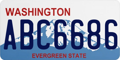 WA license plate ABC6686