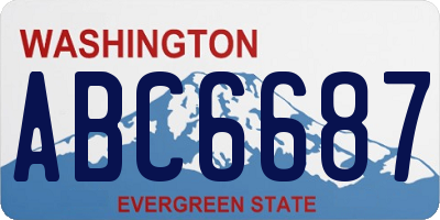 WA license plate ABC6687