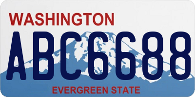 WA license plate ABC6688