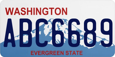 WA license plate ABC6689