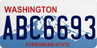 WA license plate ABC6693