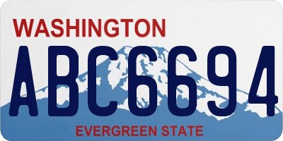 WA license plate ABC6694