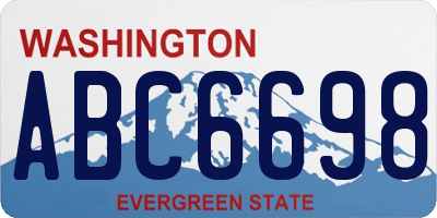 WA license plate ABC6698