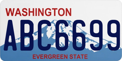 WA license plate ABC6699