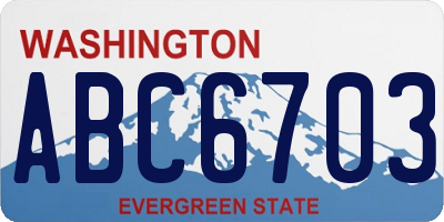 WA license plate ABC6703