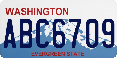 WA license plate ABC6709