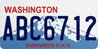 WA license plate ABC6712