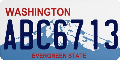 WA license plate ABC6713
