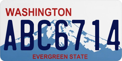 WA license plate ABC6714