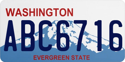 WA license plate ABC6716
