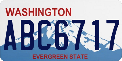 WA license plate ABC6717