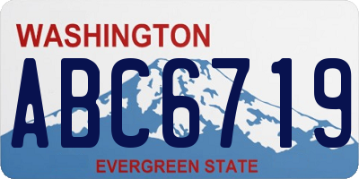 WA license plate ABC6719