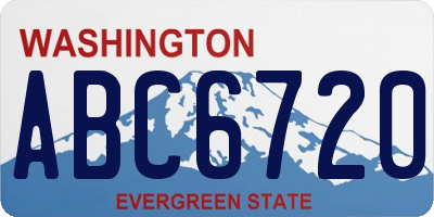 WA license plate ABC6720