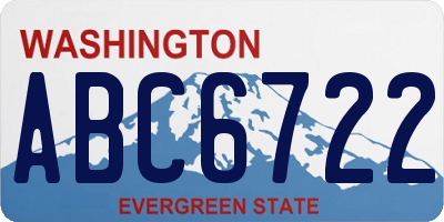 WA license plate ABC6722