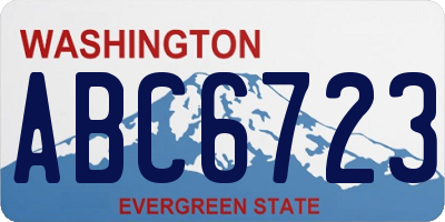 WA license plate ABC6723