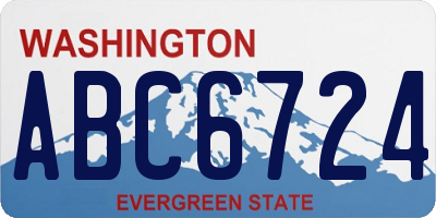 WA license plate ABC6724