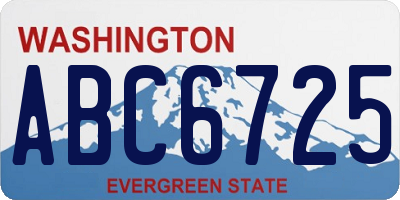 WA license plate ABC6725