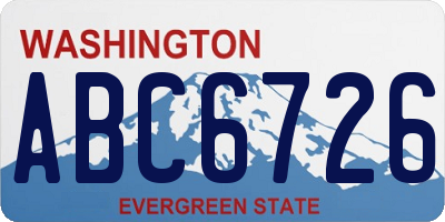 WA license plate ABC6726