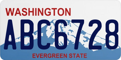 WA license plate ABC6728