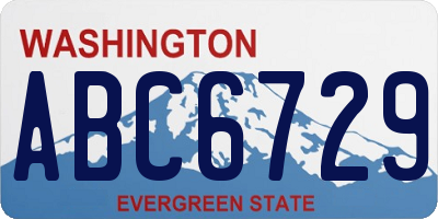 WA license plate ABC6729
