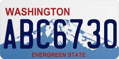 WA license plate ABC6730