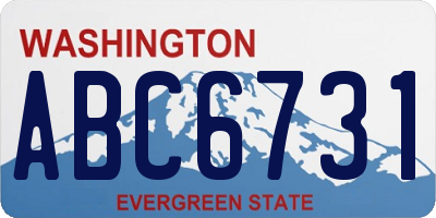 WA license plate ABC6731