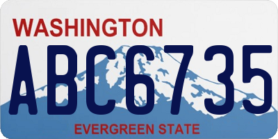 WA license plate ABC6735