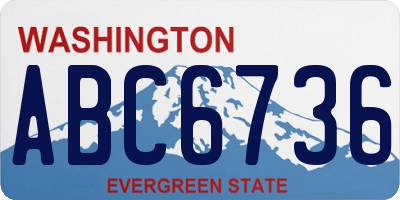 WA license plate ABC6736