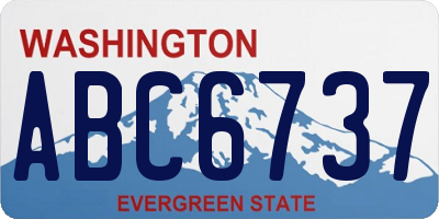 WA license plate ABC6737