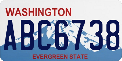 WA license plate ABC6738