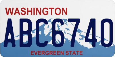 WA license plate ABC6740
