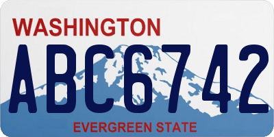 WA license plate ABC6742