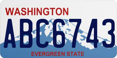 WA license plate ABC6743