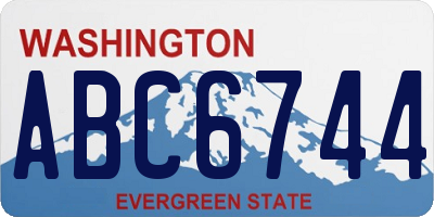 WA license plate ABC6744