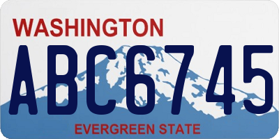 WA license plate ABC6745
