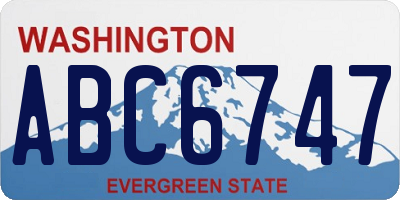 WA license plate ABC6747