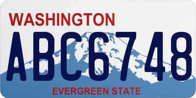 WA license plate ABC6748