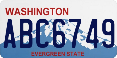 WA license plate ABC6749