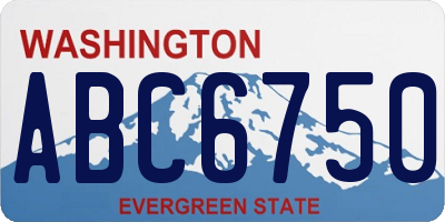 WA license plate ABC6750