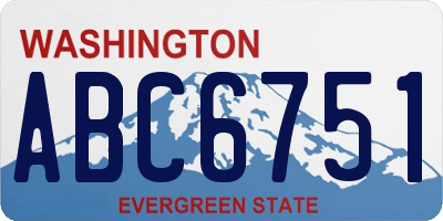 WA license plate ABC6751