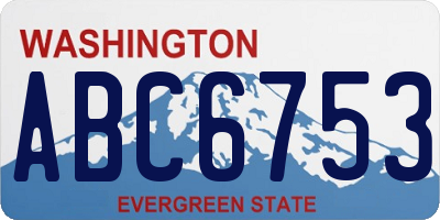 WA license plate ABC6753
