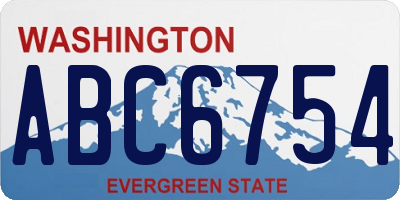 WA license plate ABC6754