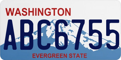 WA license plate ABC6755