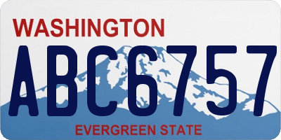 WA license plate ABC6757