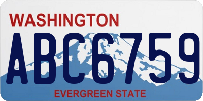 WA license plate ABC6759