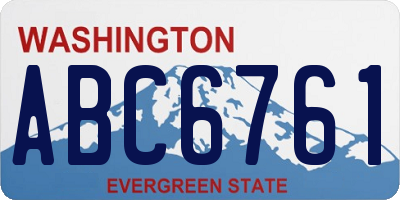 WA license plate ABC6761