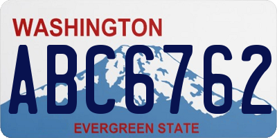 WA license plate ABC6762