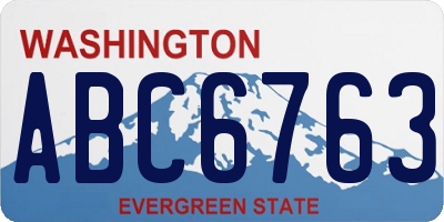 WA license plate ABC6763