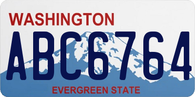 WA license plate ABC6764