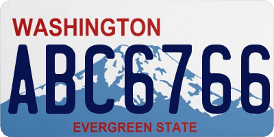 WA license plate ABC6766